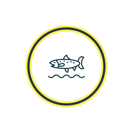 Vector illustration of trout fish icon line. Beautiful naval element also can be used as codfish icon element.のイラスト素材