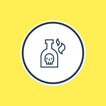 Vector illustration of bottle of rum icon line. Beautiful maritime element also can be used as toxic icon element.のイラスト素材