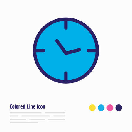 Vector illustration of clock icon colored line. Beautiful community element also can be used as watch icon element.のイラスト素材