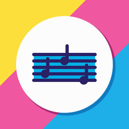 Vector illustration of quaver icon colored line. Beautiful entertainment element also can be used as music icon element.のイラスト素材