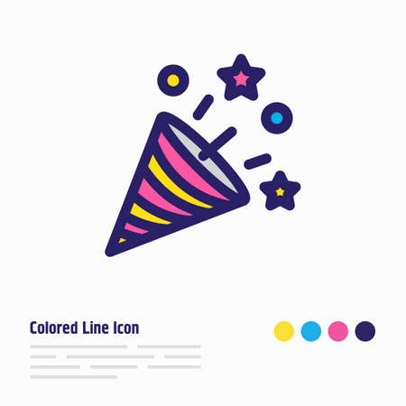 Vector illustration of fireworks icon colored line. Beautiful events element also can be used as firecracker icon element.のイラスト素材