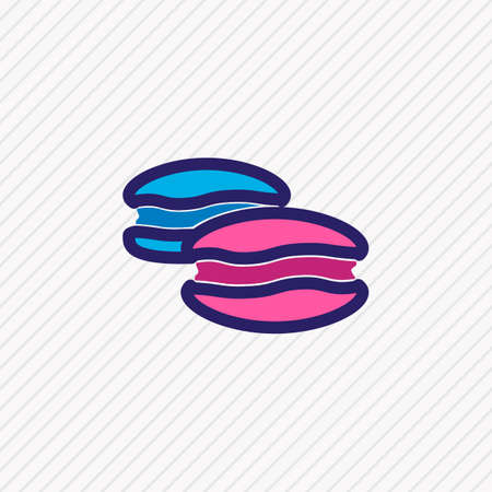 Vector illustration of macaroon icon colored line. Beautiful food element also can be used as french dessert icon element.のイラスト素材