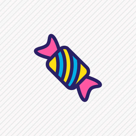 Vector illustration of bonbon icon colored line. Beautiful meal element also can be used as candy icon element.のイラスト素材