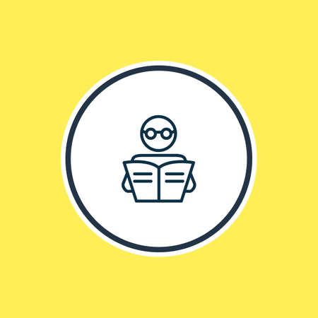 Vector illustration of reading icon line. Beautiful hobby element also can be used as studying icon element.のイラスト素材