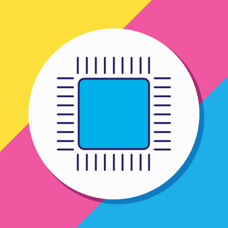 Vector illustration of cpu icon colored line. Beautiful computer element also can be used as microprocessor icon element.のイラスト素材