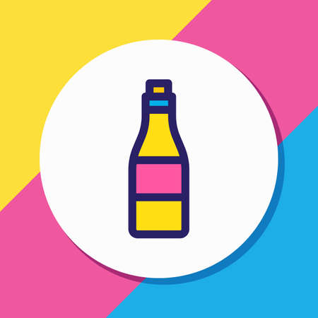 Vector illustration of alcohol icon colored line. Beautiful joy element also can be used as bottle icon element.のイラスト素材