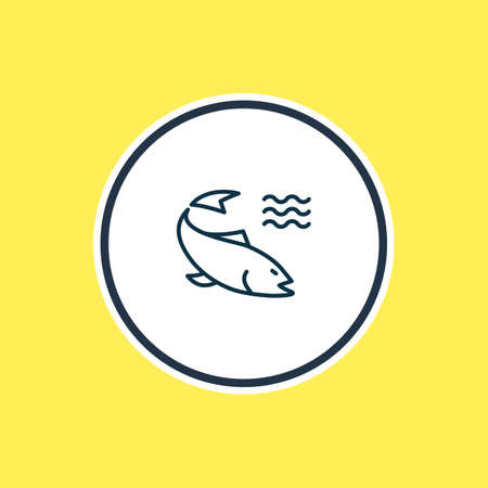 Vector illustration of salmon icon line. Beautiful maritime element also can be used as perch icon element.のイラスト素材