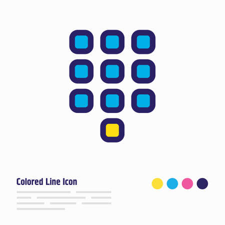 illustration of buttons icon colored line. Beautiful contact element also can be used as numpad icon element.の写真素材