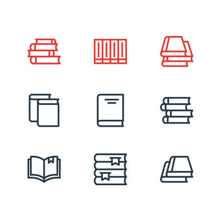 Vector illustration of 9 education icons line style. Editable set of read, publish, lecture and other icon elements.のイラスト素材