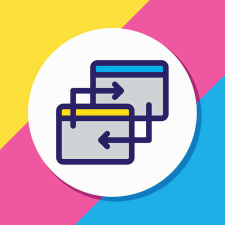 Vector illustration of pingback icon colored line. Beautiful advertisement element also can be used as transfer icon element.のイラスト素材