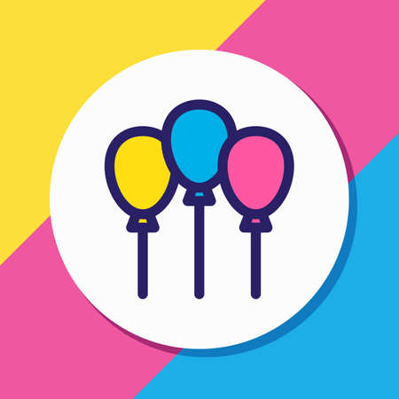 illustration of balloons icon colored line. Beautiful holiday element also can be used as helium icon element.の写真素材