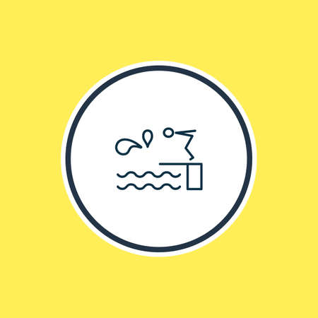 Vector illustration of diving board icon line. Beautiful marine element also can be used as swimming pool icon element.のイラスト素材