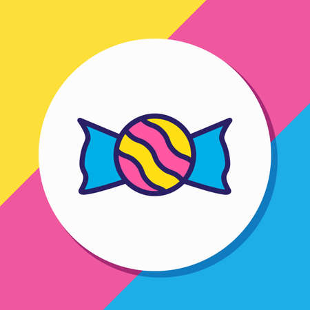 Vector illustration of candy icon colored line. Beautiful amour element also can be used as bonbon icon element.のイラスト素材