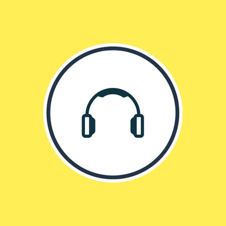 Vector illustration of headphone icon line. Beautiful music element also can be used as earmuff icon element.のイラスト素材