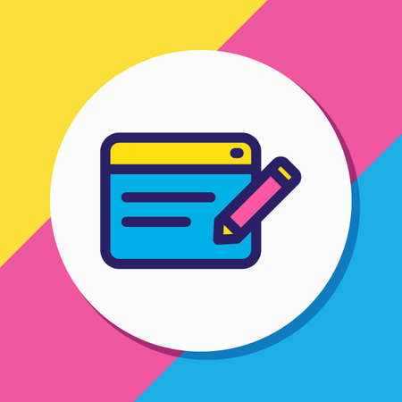 Vector illustration of web design services icon colored line. Beautiful marketing element also can be used as blogging icon element.のイラスト素材