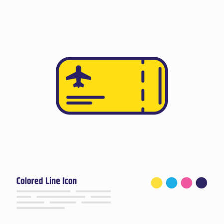 Vector illustration of flight ticket icon colored line. Beautiful hotel element also can be used as airplane pass icon element.のイラスト素材