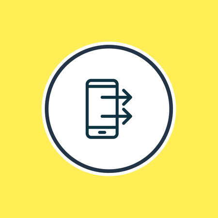 illustration of upload icon line. Beautiful smartphone element also can be used as gadget icon element.の写真素材