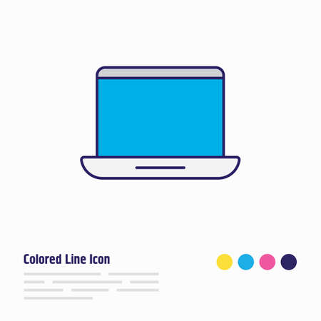 Vector illustration of laptop icon colored line. Beautiful notebook element also can be used as portable computer icon element.のイラスト素材
