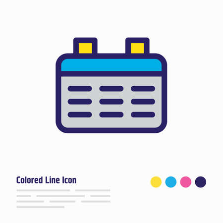 Vector illustration of calendar icon colored line. Beautiful community element also can be used as date icon element.のイラスト素材