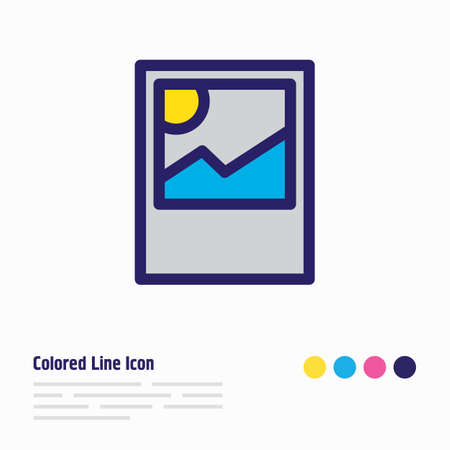 Vector illustration of image icon colored line. Beautiful hobby element also can be used as photo icon element.のイラスト素材