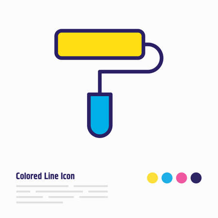 illustration of paint roller icon colored line. Beautiful construction element also can be used as brush icon element.の写真素材