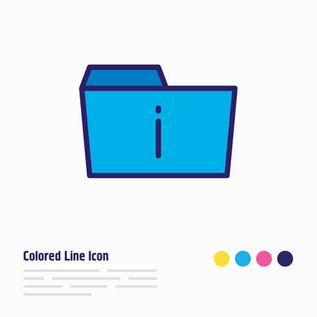 Vector illustration of info icon colored line. Beautiful folder element also can be used as information icon element.のイラスト素材