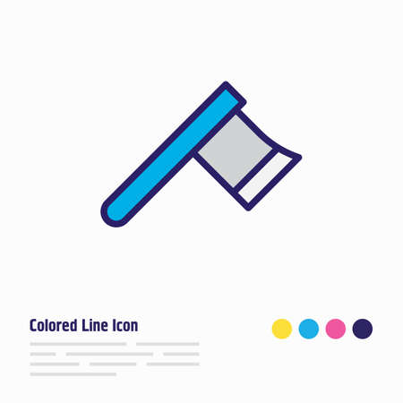 Vector illustration of axe icon colored line. Beautiful construction element also can be used as hatchet icon element.のイラスト素材