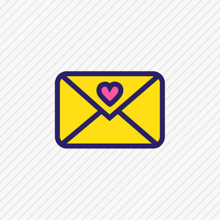 Vector illustration of love letter icon colored line. Beautiful celebrate element also can be used as heart mail icon element.のイラスト素材