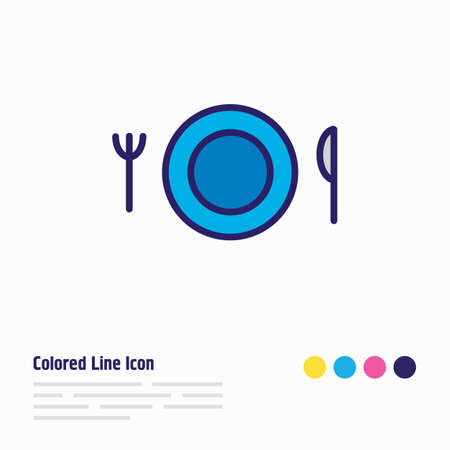 Vector illustration of meal icon colored line. Beautiful travel element also can be used as dishware icon element.のイラスト素材