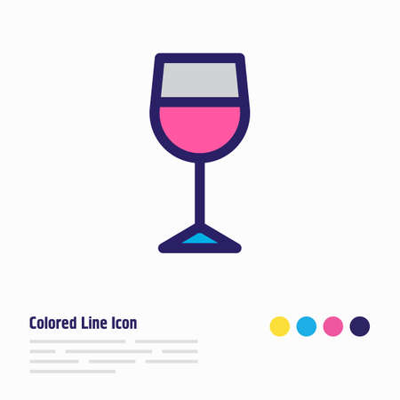 Vector illustration of wineglass icon colored line. Beautiful entertainment element also can be used as cabernet icon element.のイラスト素材