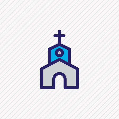 Vector illustration of church icon colored line. Beautiful party element also can be used as chapel icon element.のイラスト素材