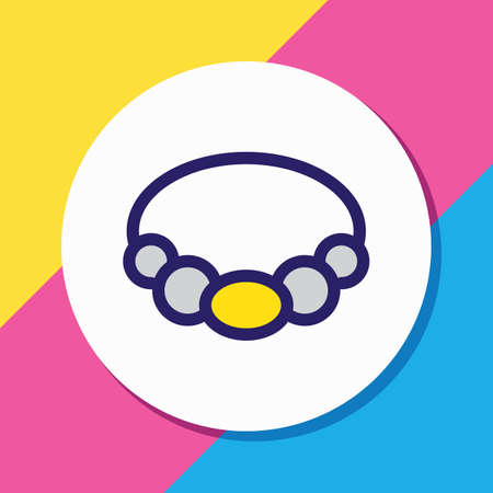 Vector illustration of accessory icon colored line. Beautiful entertainment element also can be used as necklace icon element.のイラスト素材