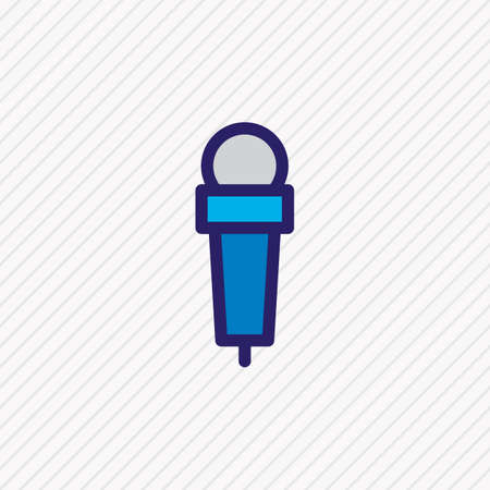 illustration of mic icon colored line. Beautiful lifestyle element also can be used as microphone icon element.の写真素材