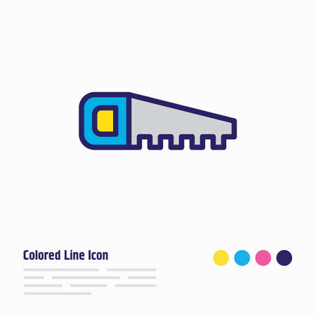 illustration of handsaw icon colored line. Beautiful structure element also can be used as hacksaw icon element.の写真素材