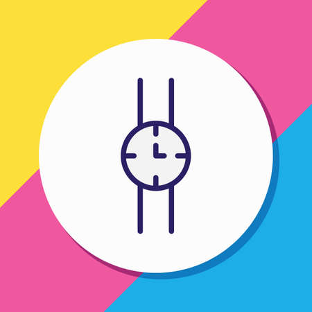 Vector illustration of watch icon colored line. Beautiful dress element also can be used as wristwatch icon element.のイラスト素材