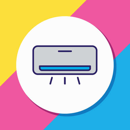 Vector illustration of air conditioner icon colored line. Beautiful hotel element also can be used as appliance icon element.のイラスト素材