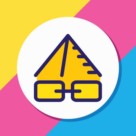 Vector illustration of link pyramid icon colored line. Beautiful advertising element also can be used as protection icon element.のイラスト素材