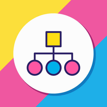 illustration of structure icon colored line. Beautiful business element also can be used as hierarchy icon element.の写真素材