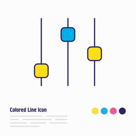 Vector illustration of equalizer icon colored line. Beautiful melody element also can be used as frequency icon element.のイラスト素材