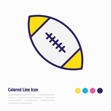 illustration of rugby ball icon colored line. Beautiful sport element also can be used as american football icon element.の写真素材