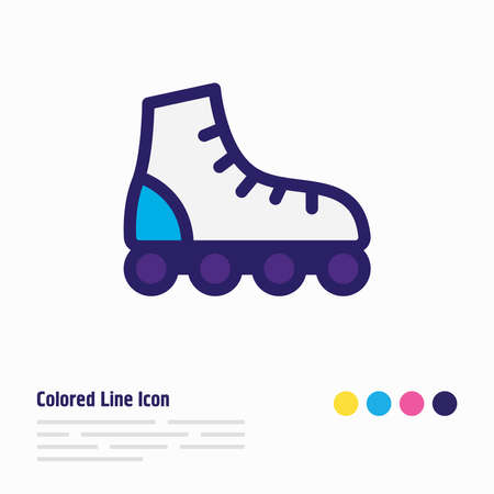 illustration of roller skates icon colored line. Beautiful transport element also can be used as rollerblading icon element.の写真素材