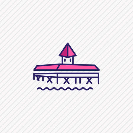 illustration of chapel bridge icon colored line. Beautiful culture element also can be used as structure icon element.の写真素材