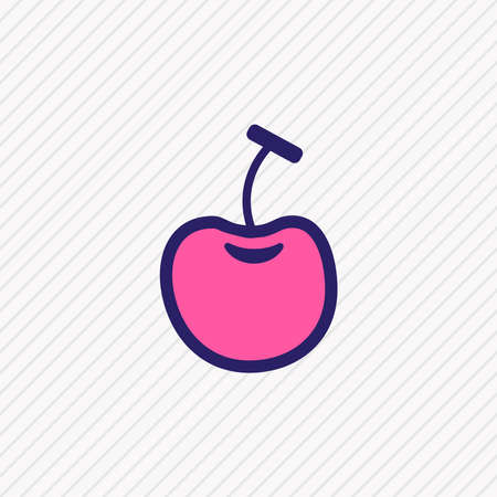 illustration of cherry icon colored line. Beautiful food element also can be used as morello icon element.の写真素材