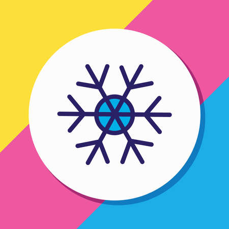 illustration of snowflake icon colored line. Beautiful event element also can be used as snow crystal icon element.の写真素材