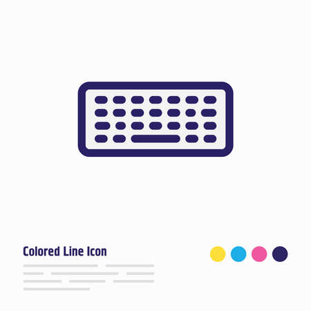 Vector illustration of keyboard icon colored line. Beautiful music element also can be used as keypad icon element.のイラスト素材