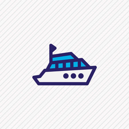 illustration of yacht icon colored line. Beautiful vehicle element also can be used as boat icon element.の写真素材