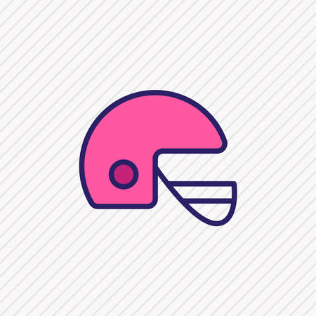 illustration of rugby helmet icon colored line. Beautiful athletic element also can be used as protection icon element.の写真素材