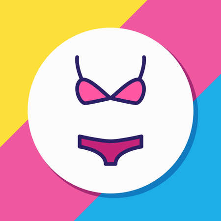 illustration of bikini icon colored line. Beautiful clothes element also can be used as swimsuit icon element.の写真素材