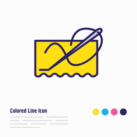 illustration of stitching icon colored line. Beautiful lifestyle element also can be used as needlework icon element.の写真素材