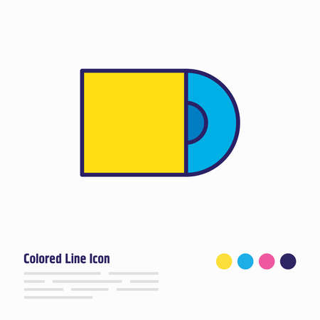 illustration of cd-rom icon colored line. Beautiful accessory element also can be used as compact disk icon element.の写真素材